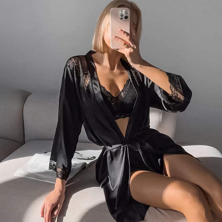 Lace-up Nightgown Loose And Comfortable Ladies' Homewear