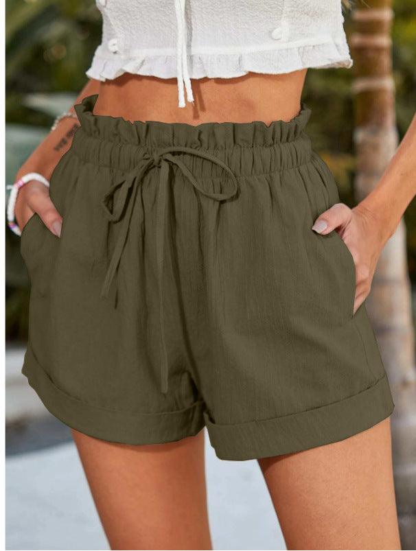 Summer New Solid Color Loose Casual Fashion Shorts For Women