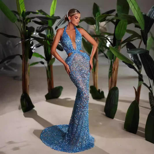 New Halter Deep V-neck Slim DRESS