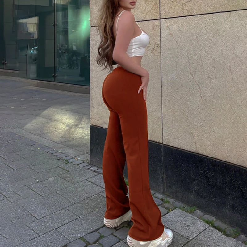 Casual Pants New Fashionable Slim Fit High Waist Wide Leg Women's Pants