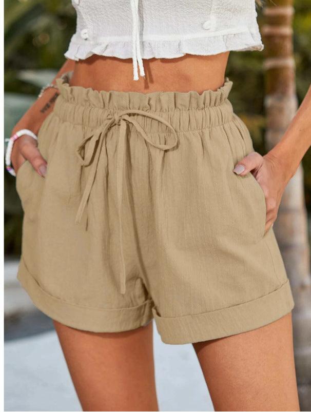 Summer New Solid Color Loose Casual Fashion Shorts For Women