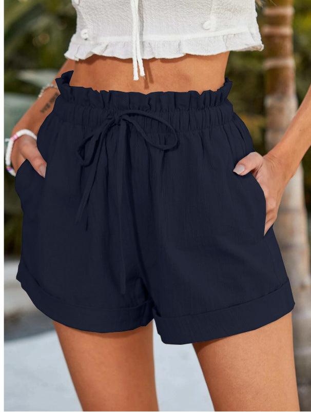 Summer New Solid Color Loose Casual Fashion Shorts For Women