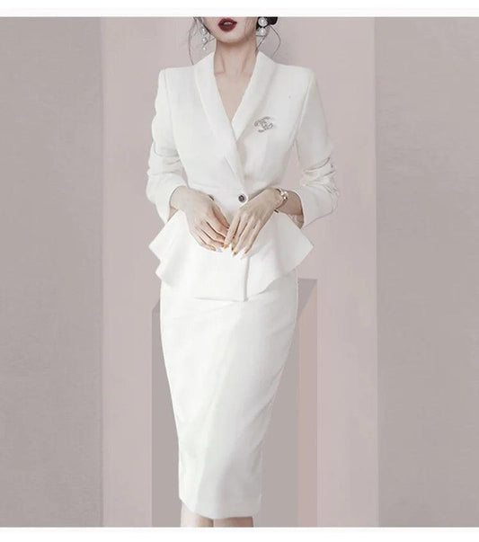 Elegant Office Ladies Dress Suits 2 Two Piece Sets Clothes Outfits Female Work