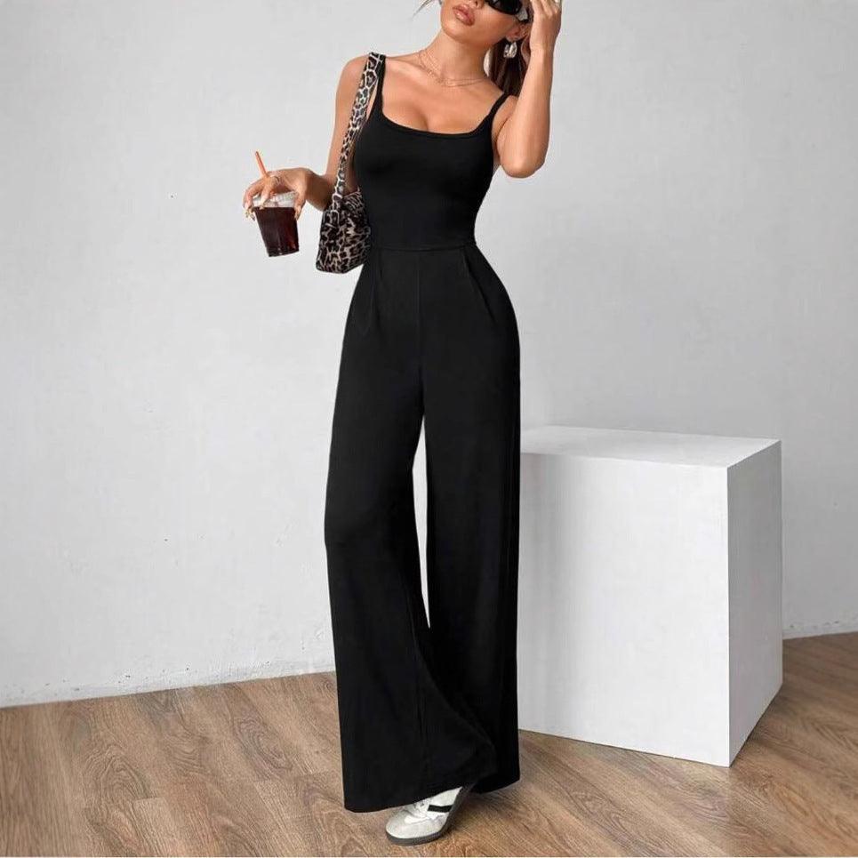 Cross Strap Backless Jumpsuit