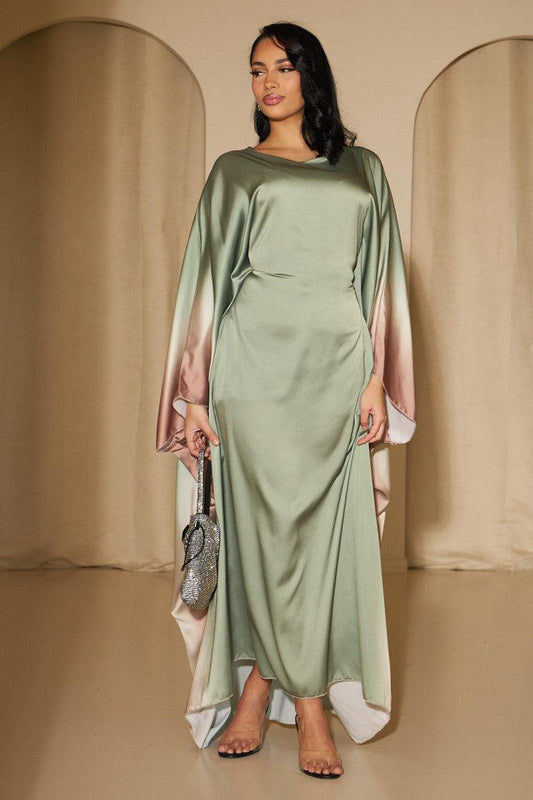 Waist hugging bat sleeve dress