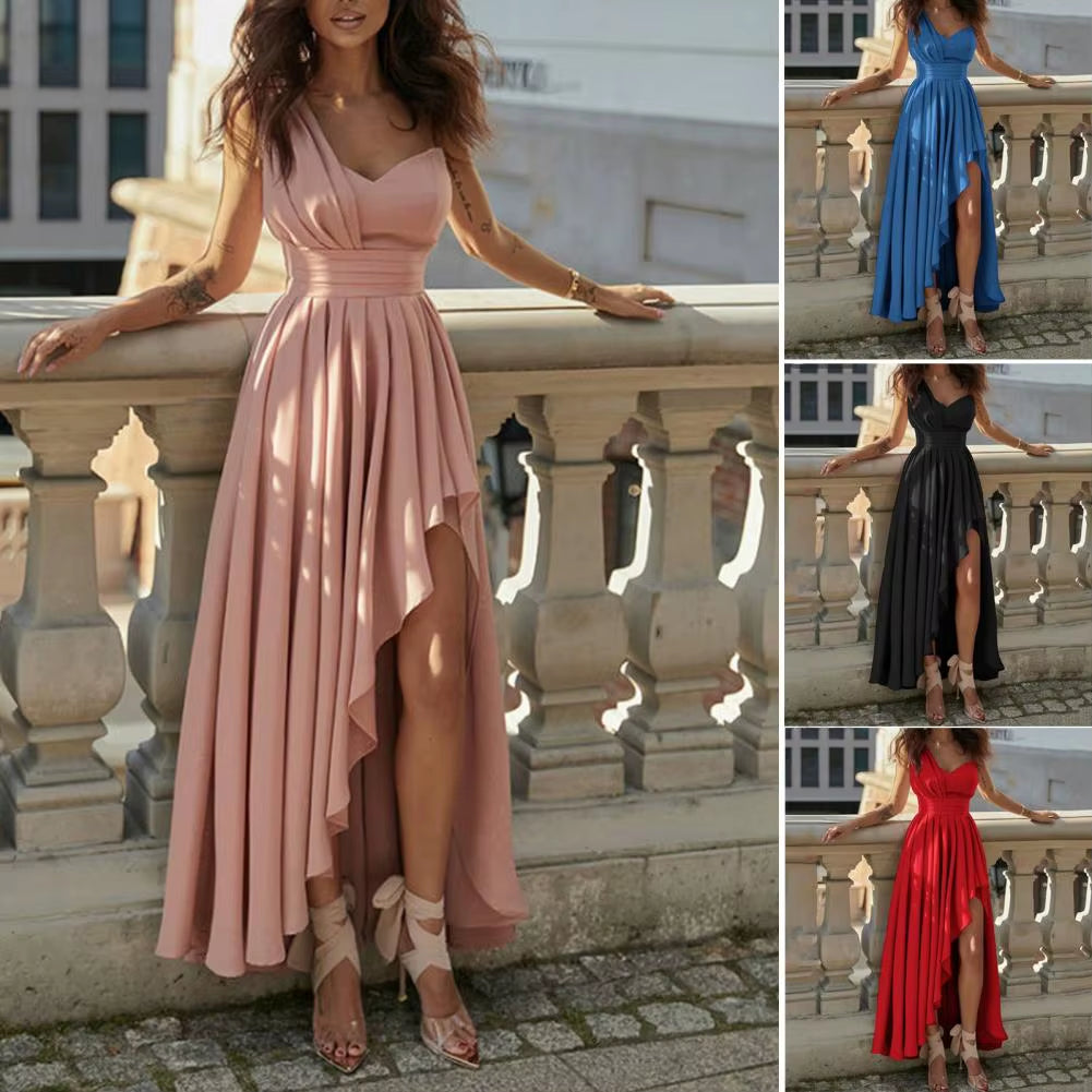 Chest Wrapped Sleeveless Evening Dress Elegant Waist Tight High-Waist Women Dress