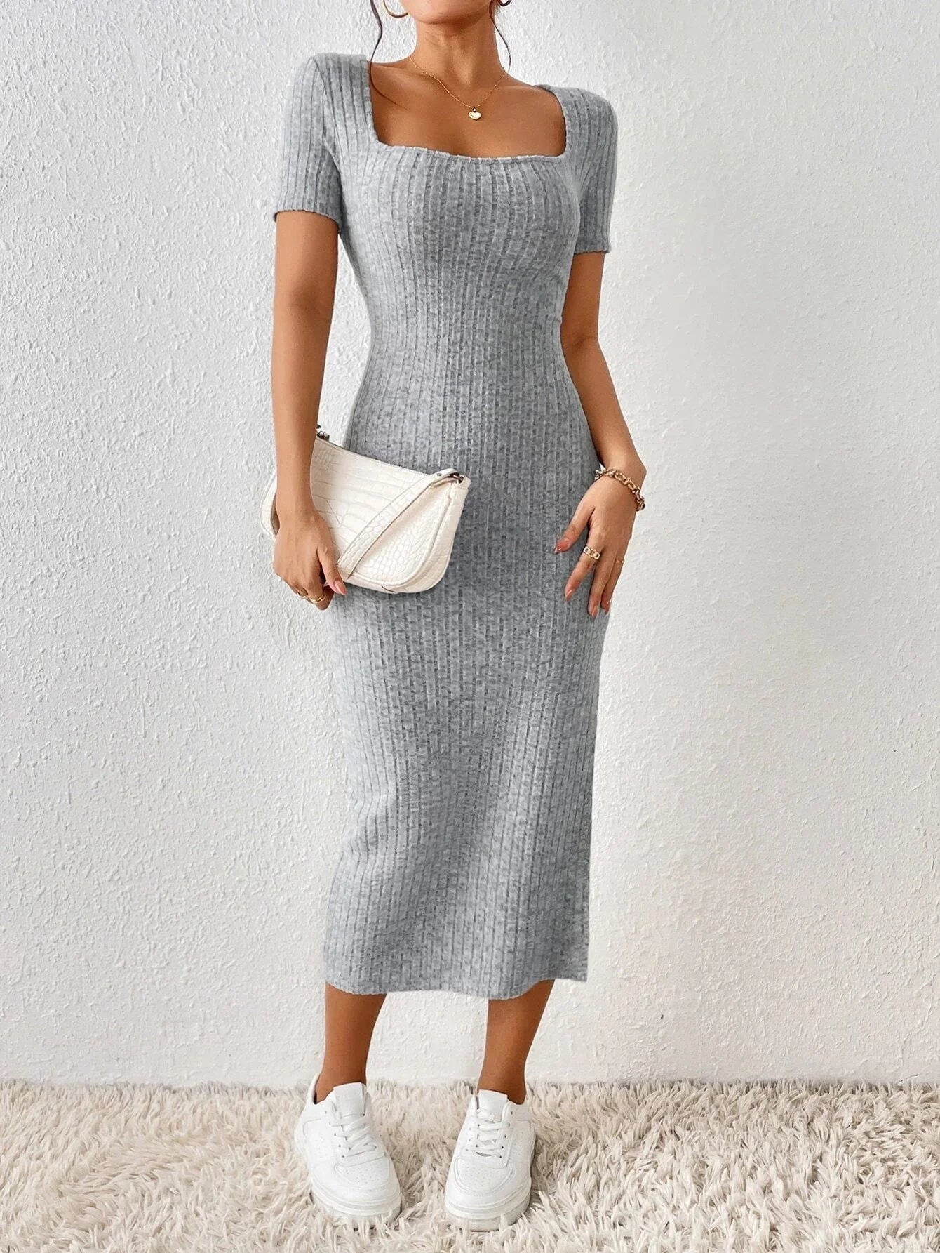 Women Summer Style Knitted Dress Lady Casual