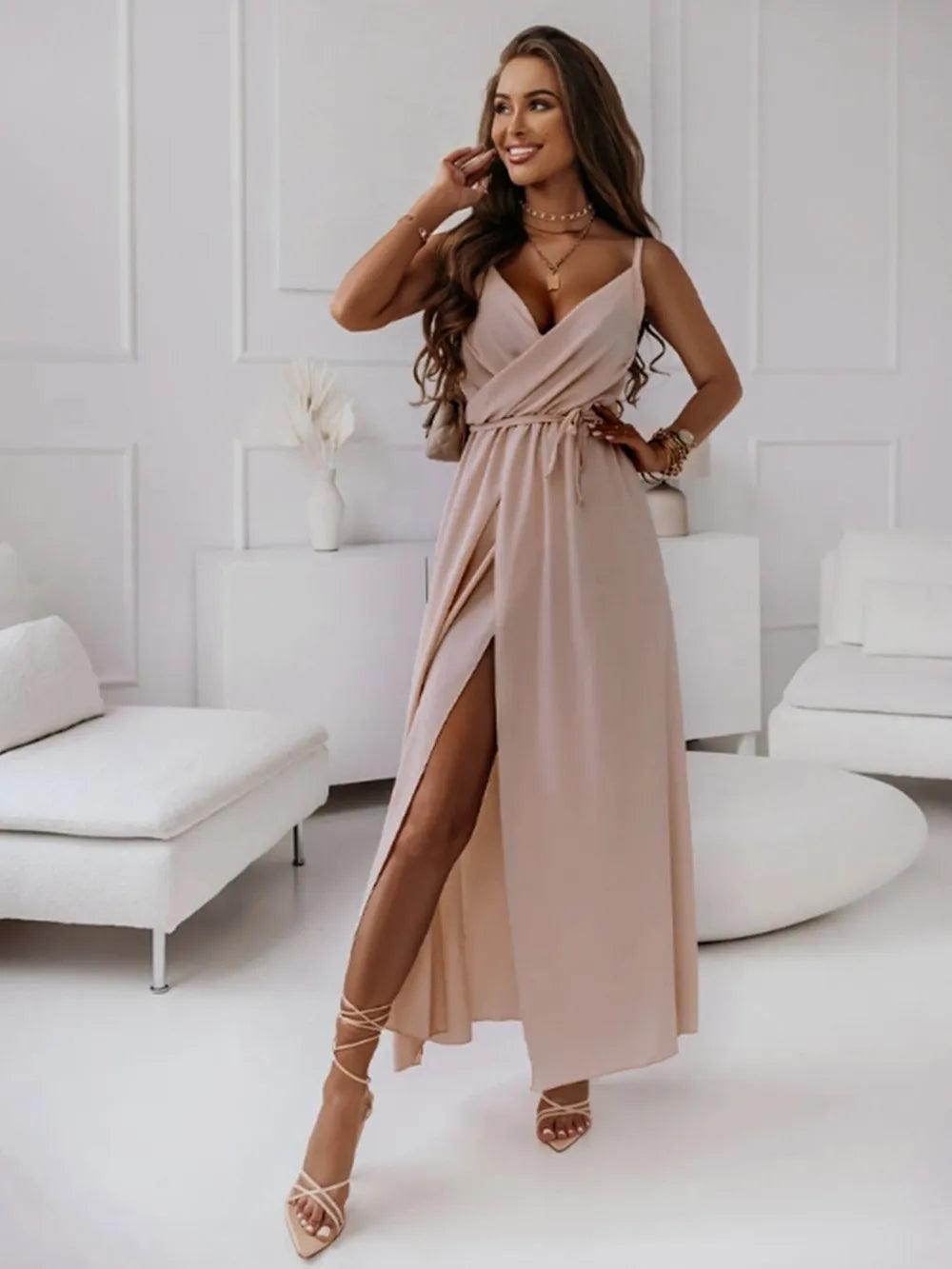 summer new elegant V-neck dress dress