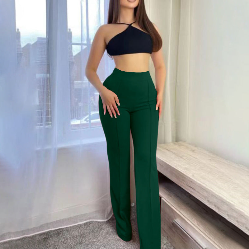 Casual Pants New Fashionable Slim Fit High Waist Wide Leg Women's Pants