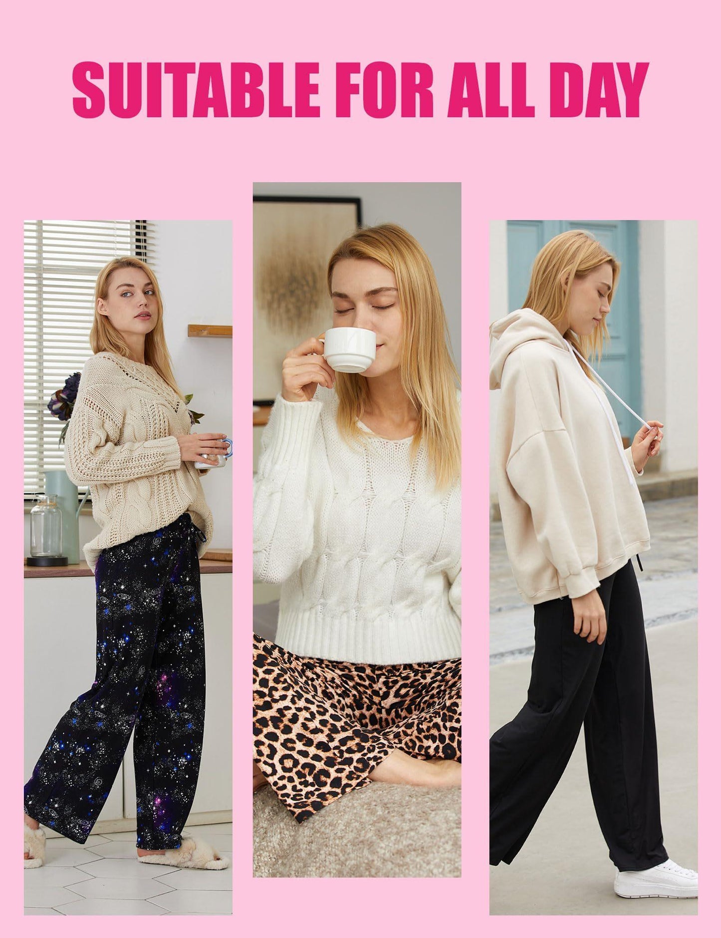 Wide-leg Pants - Cropped Pockets Three Blackx3