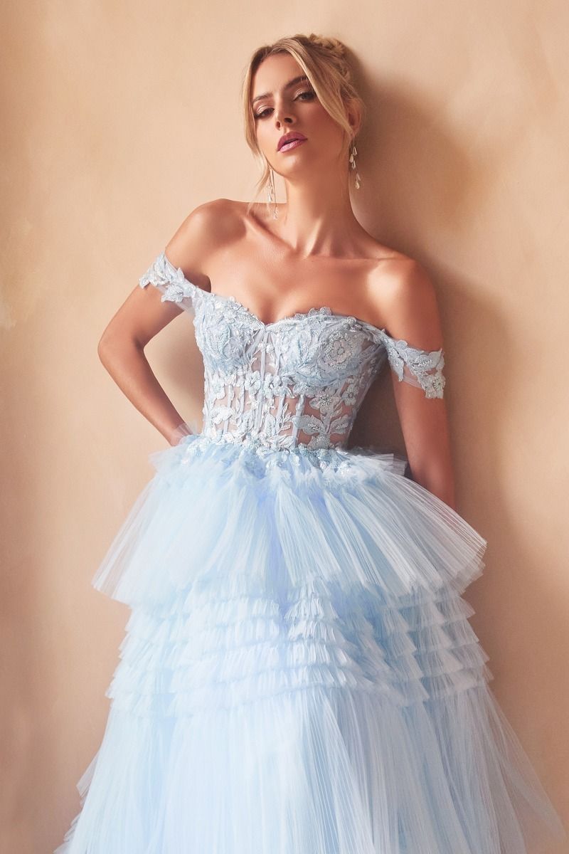 Pleated Tulle Ball Gown-1