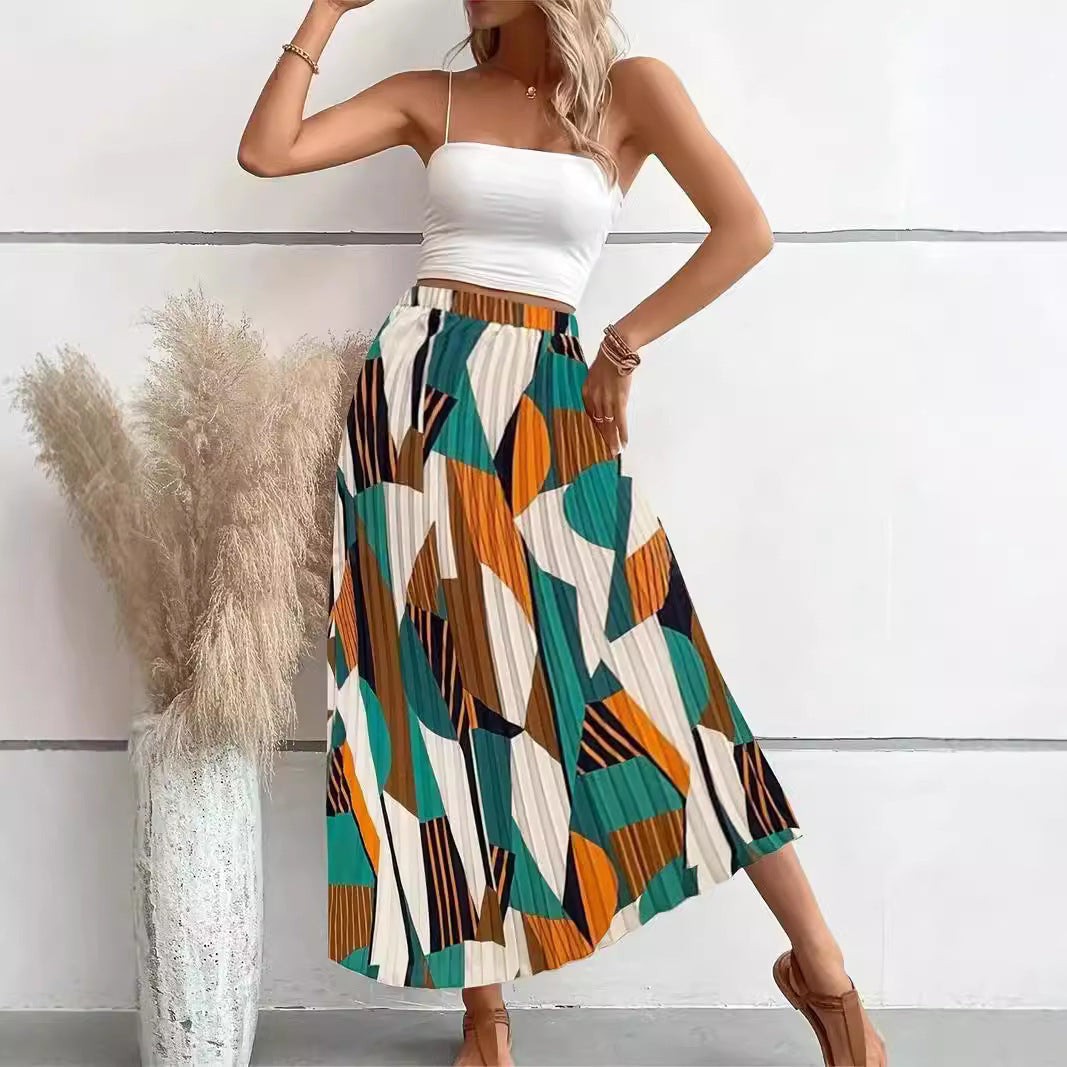 Women's Fashion Casual Printing Skirt