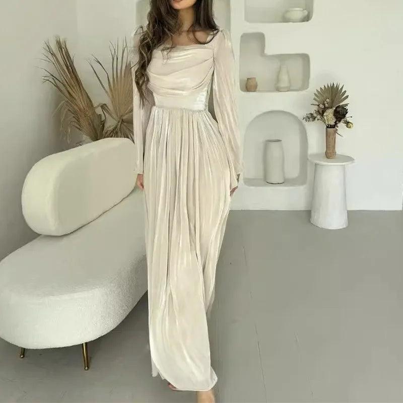 Women Party Dresses Jalabiya Ruffles