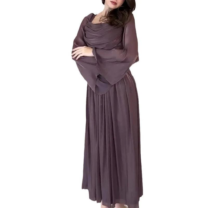 Women Party Dresses Jalabiya Ruffles