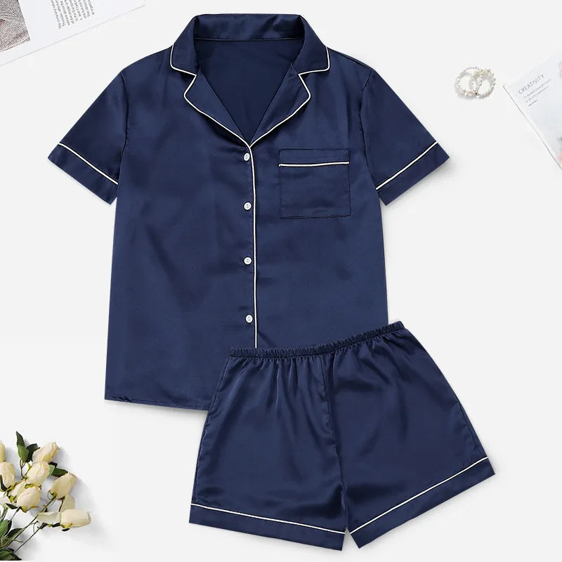Satin Female Pajamas Set