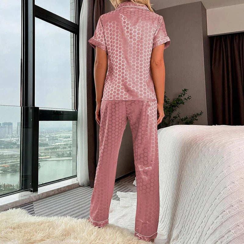Women's Satin Pajama 2 Piece Outfits