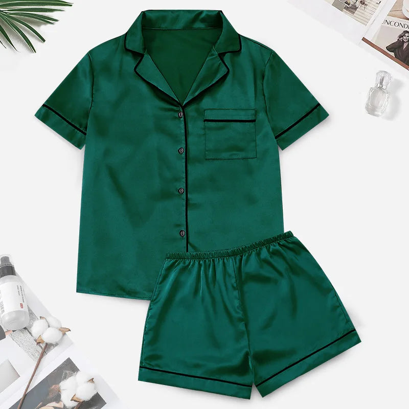 Satin Female Pajamas Set