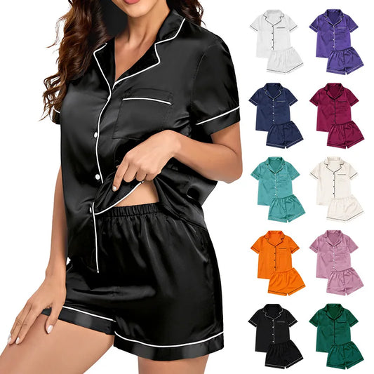 Satin Female Pajamas Set