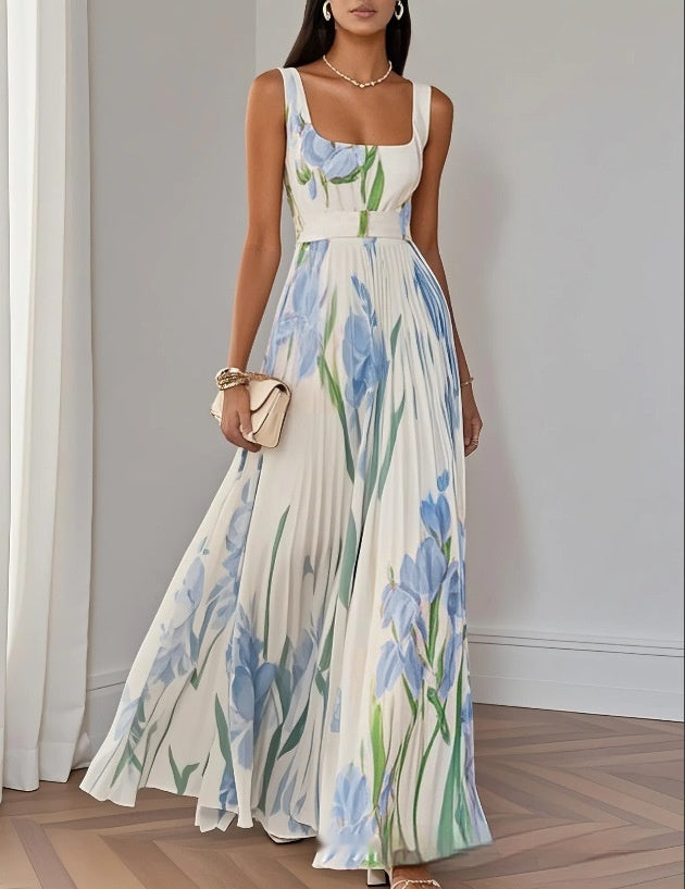 Pleated Printing Dress