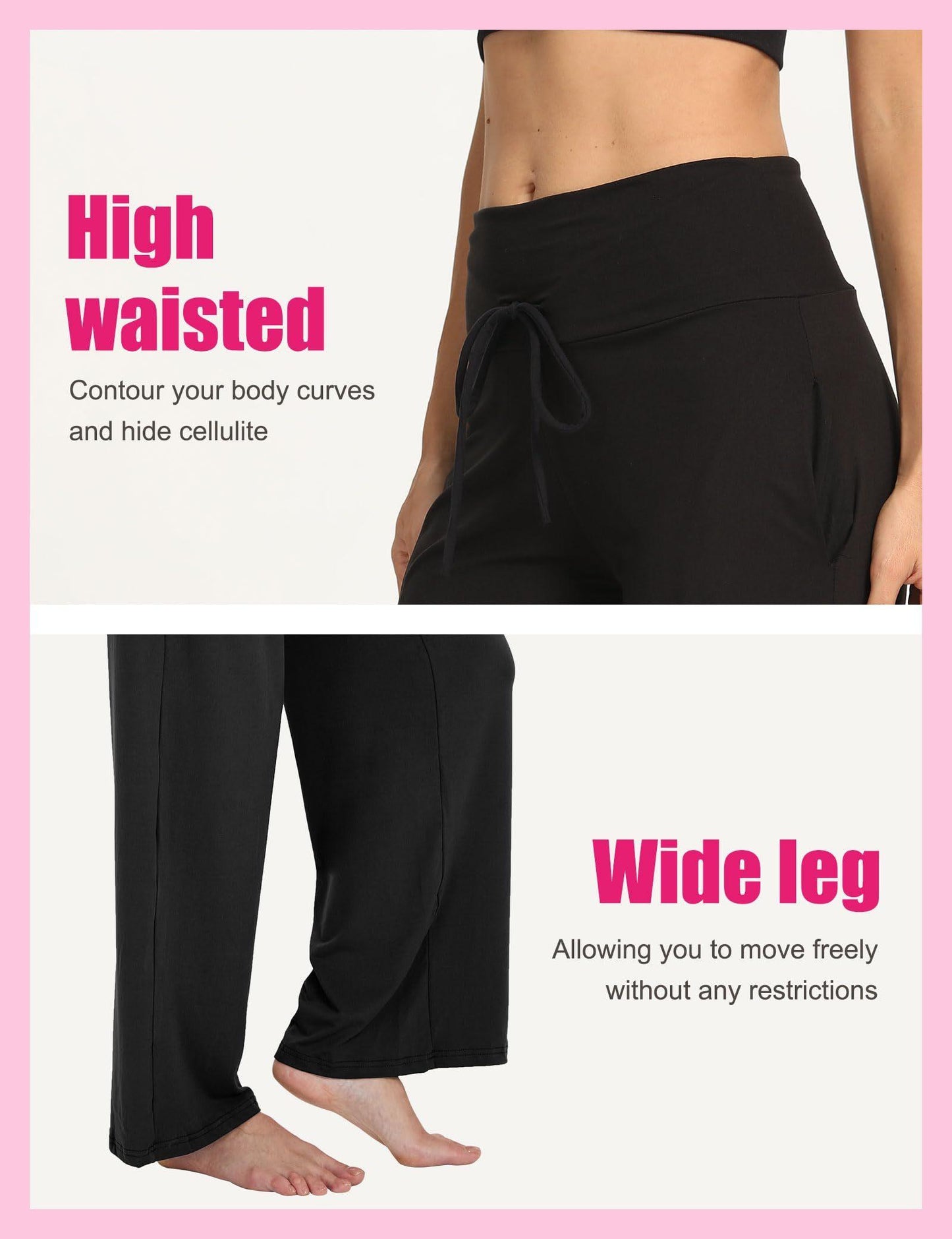 Wide-leg Pants - Cropped Pockets Three Blackx3