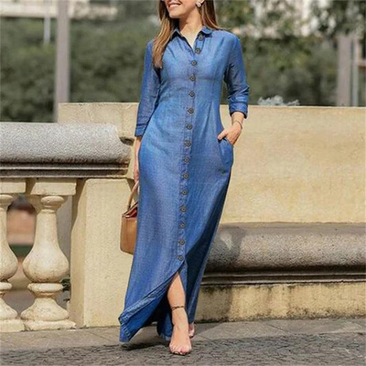 Spring Women's New Long And Large Denim Skirt,