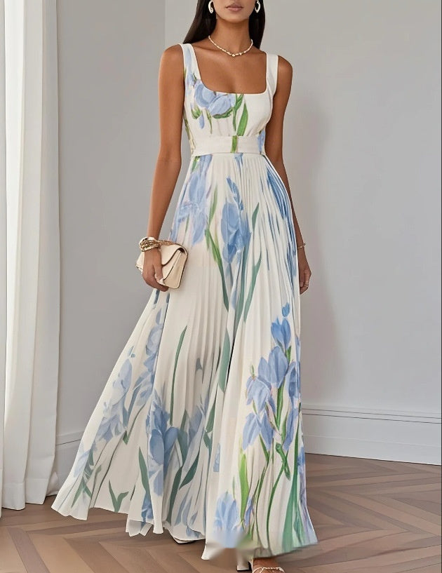Pleated Printing Dress